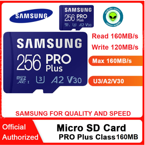 Samsung PRO Plus Micro SD 256GB PRO PLUS U3 4K 8K 160MB/S original 100% for speed and quality