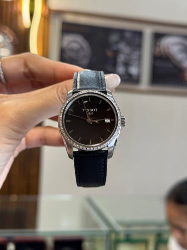 Tissot Couturier Black Dial Diamond Ladies Watch