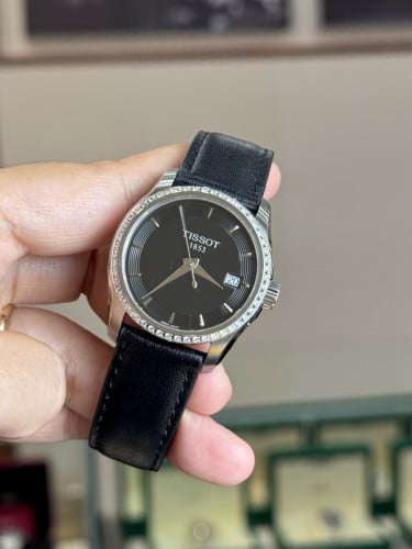 Tissot Couturier Black Dial Diamond Ladies Watch