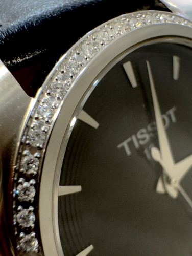 Tissot Couturier Black Dial Diamond Ladies Watch