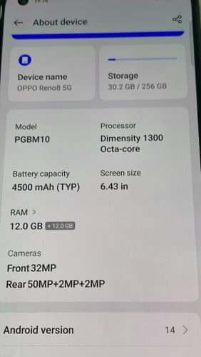 OPPO Reno8 5G CH 12+256GB