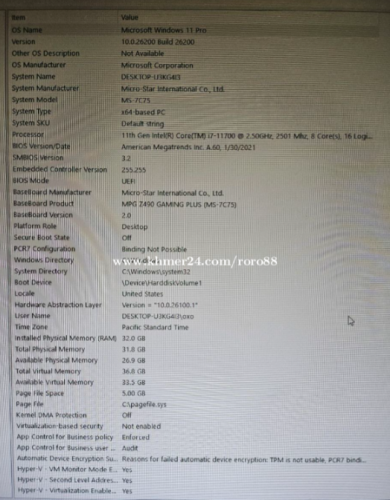 Desktop: intel i7-11700, ddr4 ram32, m.2 SSD 1tb