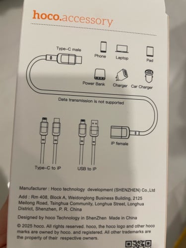 Hoco type-c male to iPhone female u107
