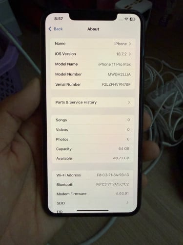 IPhone 11 Pro Max 64GB តួរស្អាត99% សាណុំហ្សុីនទាំងអស់🔋73%