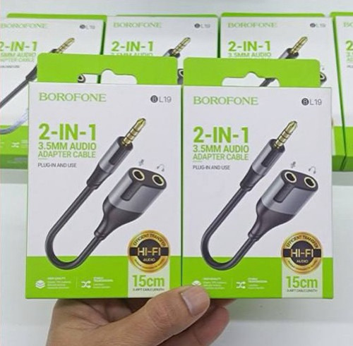 Borofone 2 in 1 adapter cable 3.5 mm audio bl19