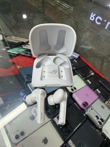Asus ROG CETRA TRUE WIRELESS White , Condition 99% , ម៉ាស៊ីនសានុំ
