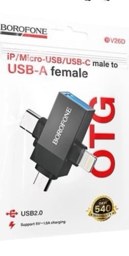 Borofone iPhone/micro-usb / usb-c male to usb -a female