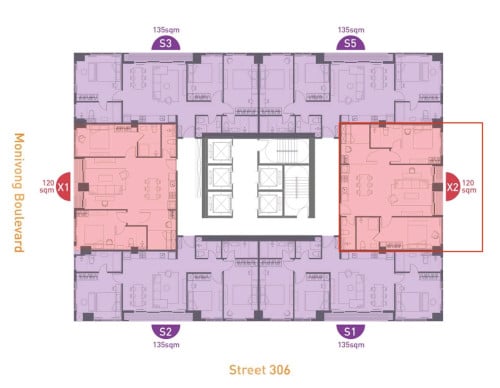 Time Square 306 BKK1 3 Bedroom
