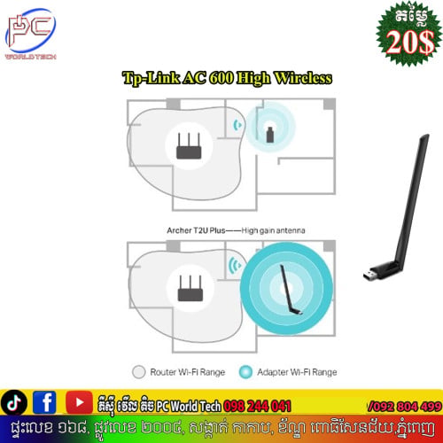 USB WiFi AC600 (Archer T2U Plus)