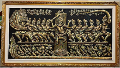 Hand-painted painting by Khmer artist គំនូរគូរដៃដោយវិចិត្រករខ្មែរ