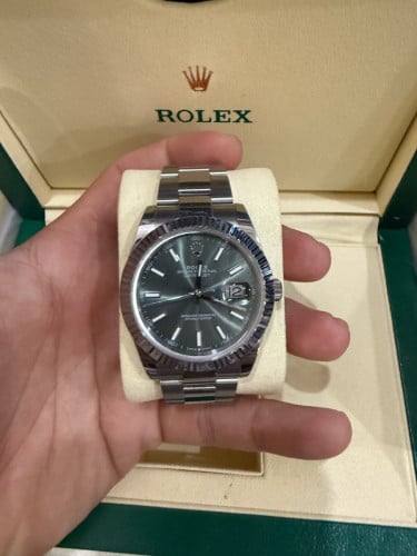 Rolex Date just 41mm Mint green Super clone