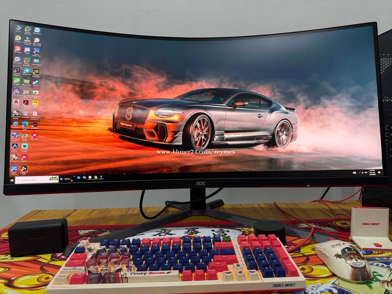 AOC U34G3G3R3 34 inch 165Hz curved screen price $240.00 in Krang Thnong ...