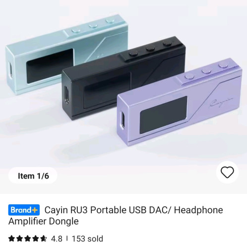 Cayin RU3 Portable USB DAC headphone Amplifier