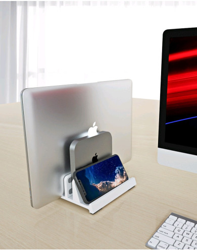 Clean desk stand for Laptop Vertical clean desk setup