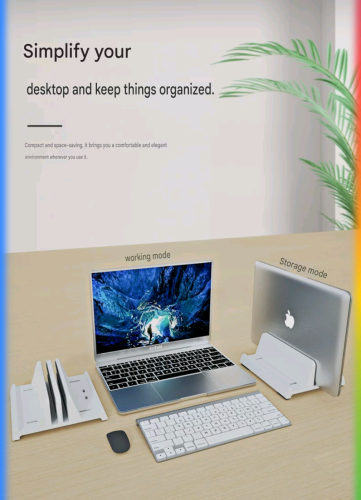 Clean desk stand for Laptop Vertical clean desk setup