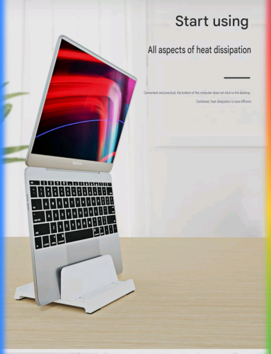 Clean desk stand for Laptop Vertical clean desk setup