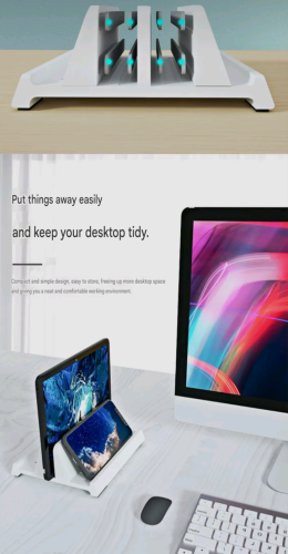 Clean desk stand for Laptop Vertical clean desk setup