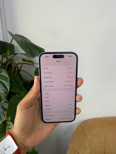 iPhone 16 128G LL/A មួយទឹកសំនុំសុីន ស្អាត 99%