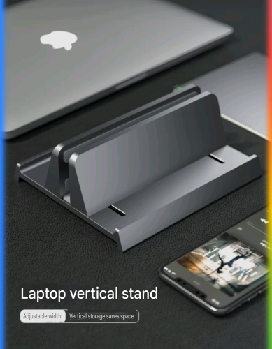 Vertical stand laptop for clean desk setup