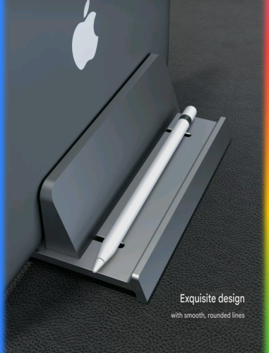 Vertical stand laptop for clean desk setup