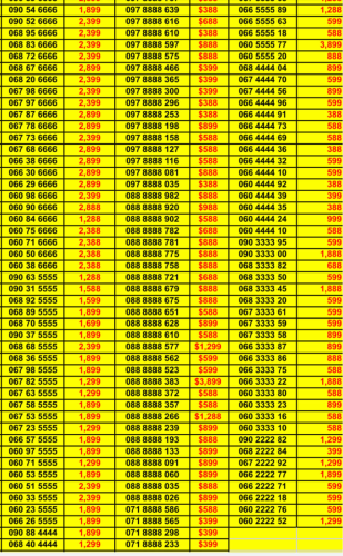 0978335555 0886000060 0888888459 0978888033