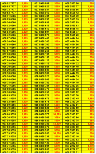 0978335555 0886000060 0888888459 0978888033
