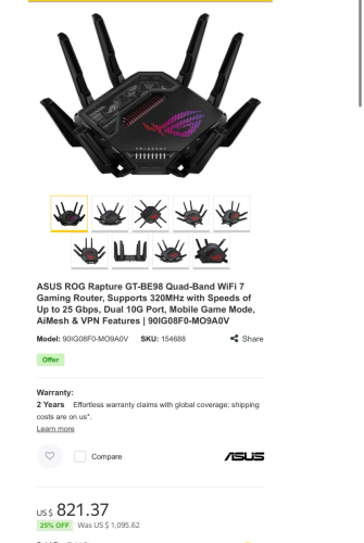 Asus Rapture gaming wifi router