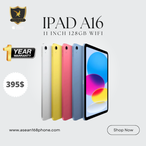 iPad A16 128GB WiFi (New) – 395$