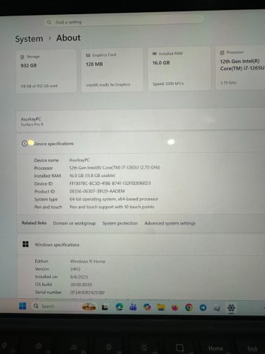 Surface Pro 9,Core i7-1255U