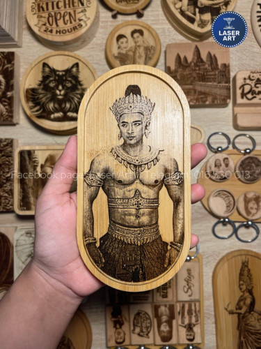 Custom Oval Shape Bamboo Wood with Personalized Messages,Photo,Logo
