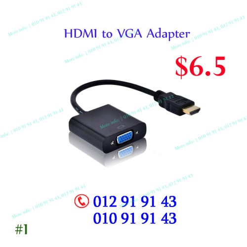 HDMI to VGA Adapter Cable 1.8m $9.5