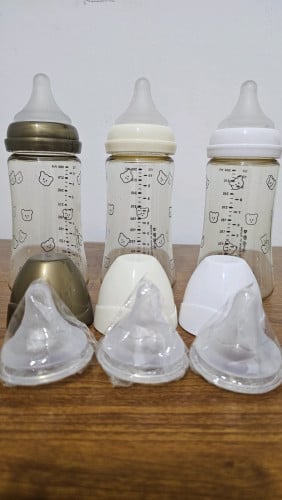 Set of Milk bottles for baby with FREE nipples