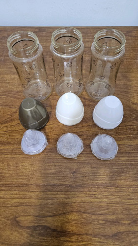 Set of Milk bottles for baby with FREE nipples