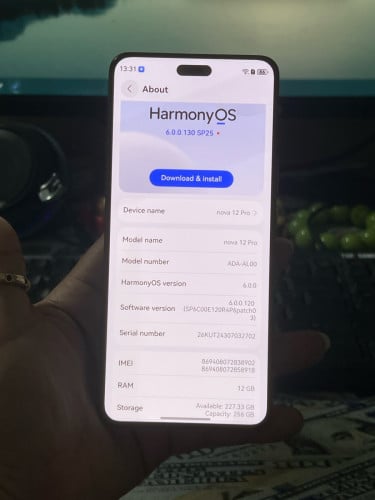 Huawei nova 12 pro / ram12g / 256g / sim 2 / សុំណុំហ្សុីនទាំងអស់ លក់តំលៃក្រោមទីផ្សារ 145$ ដាច់