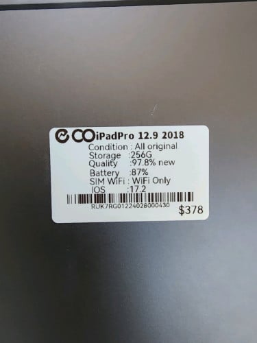 ipad pro 2018 (12.9 inch )(3rd generation)