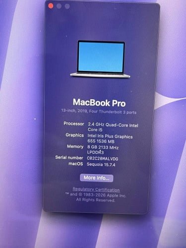 Macbook Pro Year2019 Touch Bar