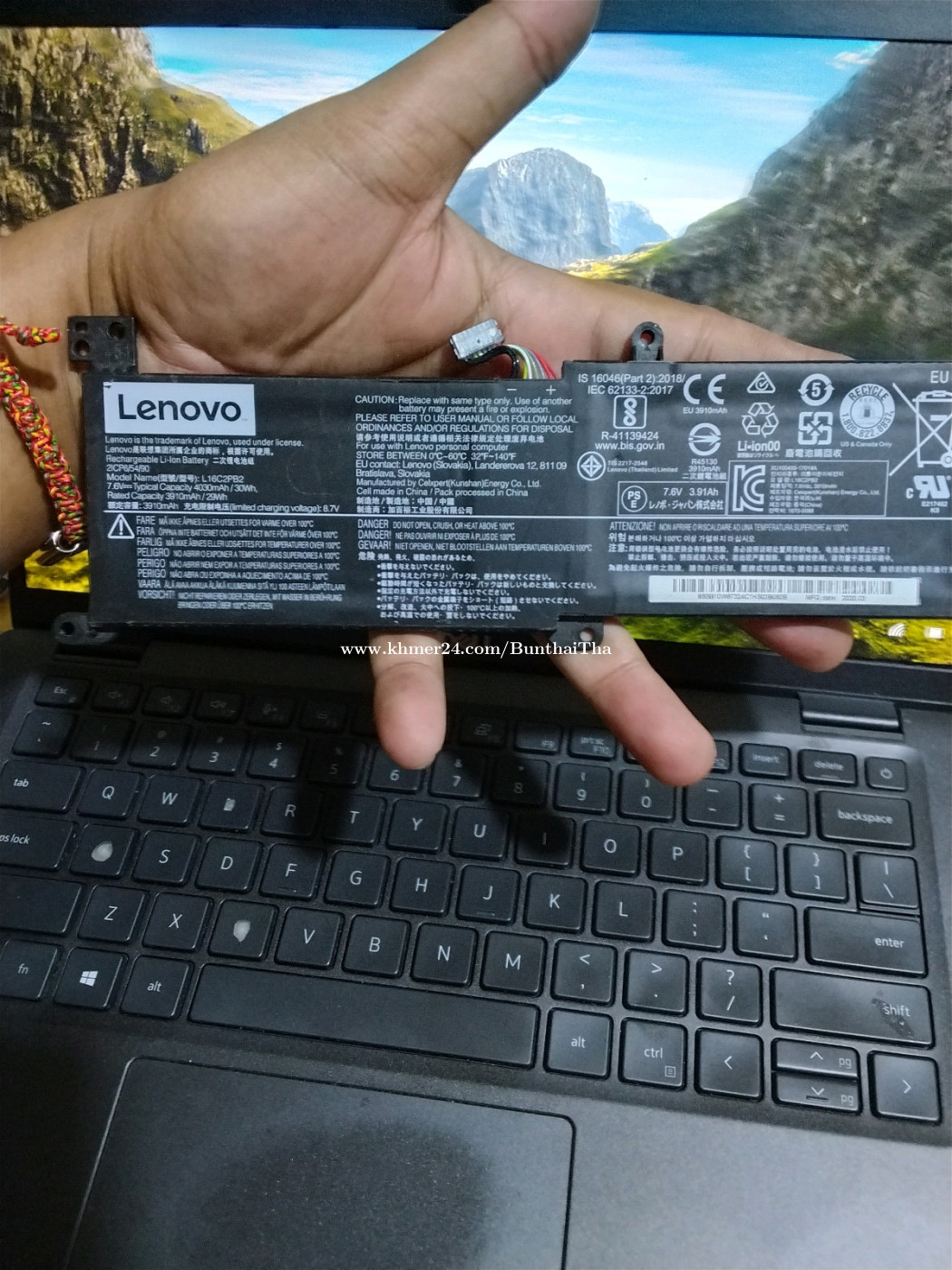 Genuine Lenovo L16C2PB2 battery (built-in battery)