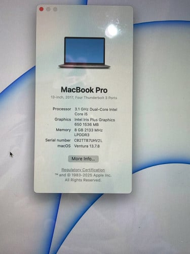 Macbook Pro Year2017 Touch Bar