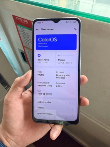 Oppo A1i Ram12 Storage 256g