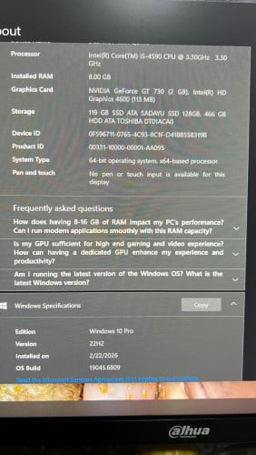 Sell Pc Specs i5-4th Gen Ram 8G VGA 730 (2G) លេខTelegram 0967597250Free Cr1200 នៅល្អ