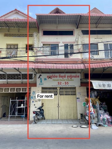 ផ្ទះសម្រាប់ជួល!  ផ្លូវចូលមុខពេទ្យរ៉ុស្សី   | Shop house for rent at  opposite Russian Hospital