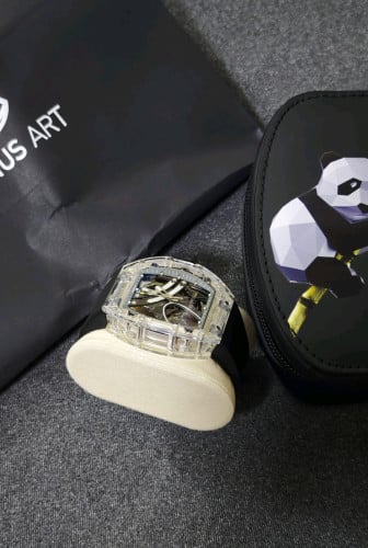 Cronus Art Tonneau Case Luminous  Skeleton Rainbow Dial. new 98% full box