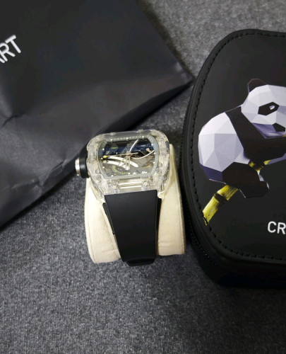 Cronus Art Tonneau Case Luminous  Skeleton Rainbow Dial. new 98% full box