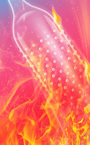 PM Ice and Fire Particles Condom ស្រោមអនាម័យគ្រើមគ្រាប់ធំ ត្រជាក់កក់ក្តៅ
