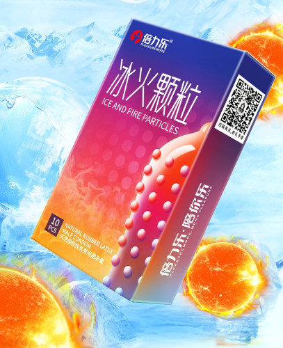 PM Ice and Fire Particles Condom ស្រោមអនាម័យគ្រើមគ្រាប់ធំ ត្រជាក់កក់ក្តៅ