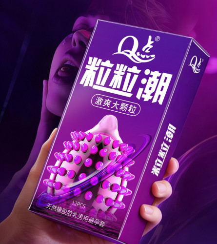 QP Exciting Large Particle Condom ស្រោមអនាម័យគ្រើមធំ