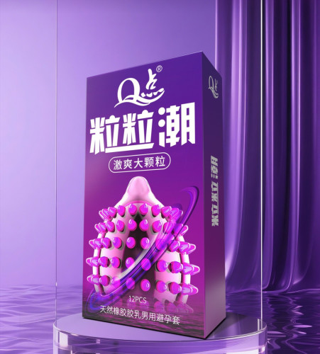 QP Exciting Large Particle Condom ស្រោមអនាម័យគ្រើមធំ