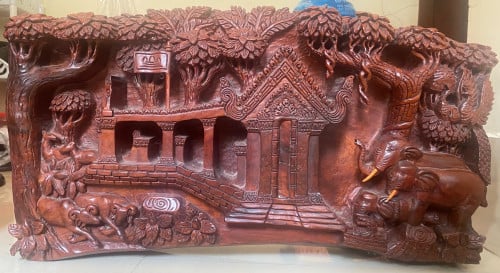 ចម្លាក់ឈើធ្នូងស្អាតឥតខ្ចោះ(រូបប្រាសាទព្រះវិហារ)