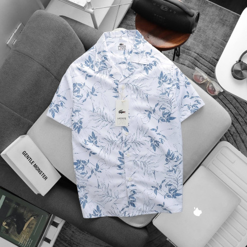អាវក្រណាតដៃខ្លី / Short-sleeve button-up shirt