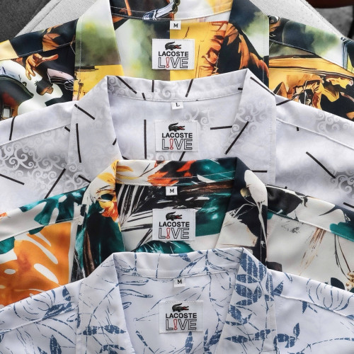 អាវក្រណាតដៃខ្លី / Short-sleeve button-up shirt